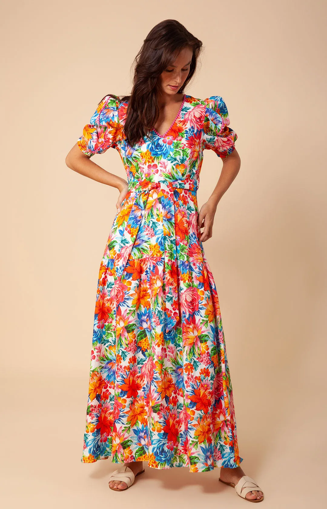 Dominica Embroidered Linen Maxi Dress sold by Hale Bob product image thumbnail 4