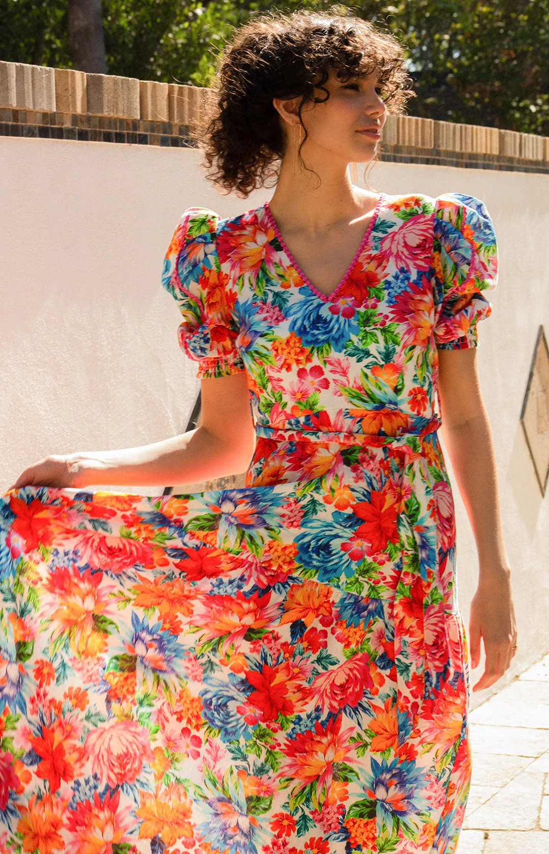 Dominica Embroidered Linen Maxi Dress sold by Hale Bob