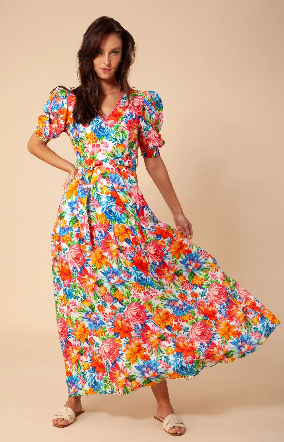 Dominica Embroidered Linen Maxi Dress sold by Hale Bob product image thumbnail 2