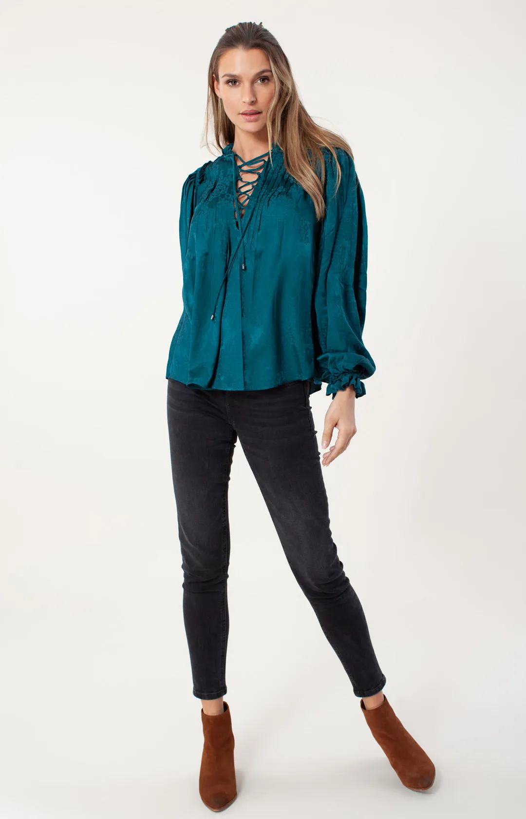 Nora Lace Up Top sold by Hale Bob product image thumbnail 3