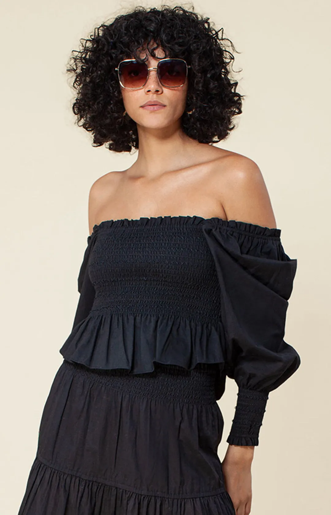 Mattie Solid Smocked Top sold by Hale Bob product image thumbnail 3