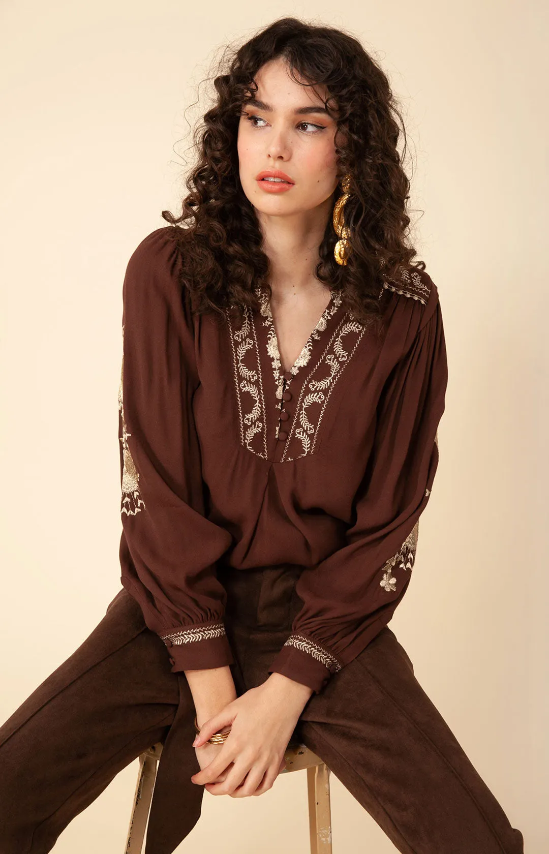 Leonie Embroidered Top sold by Hale Bob