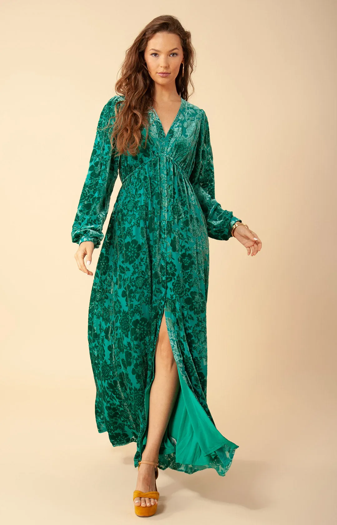 Alice Solid Silk Maxi Dress sold by Hale Bob
