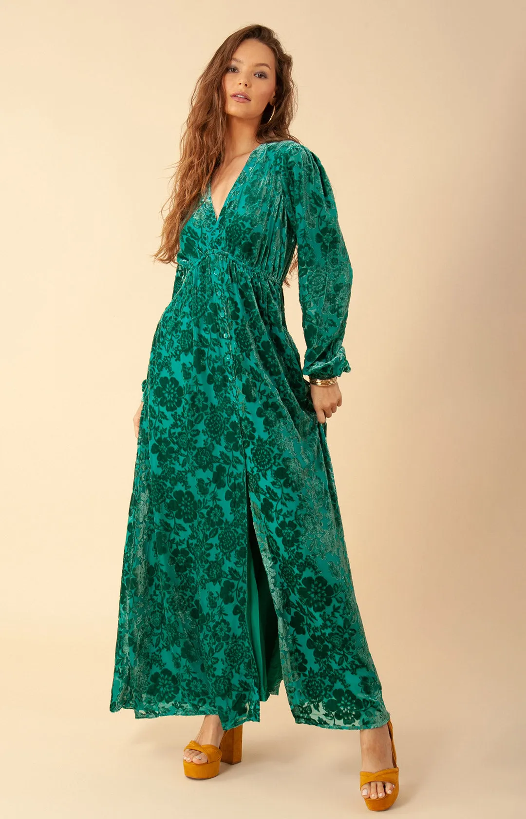 Alice Solid Silk Maxi Dress sold by Hale Bob product image thumbnail 4