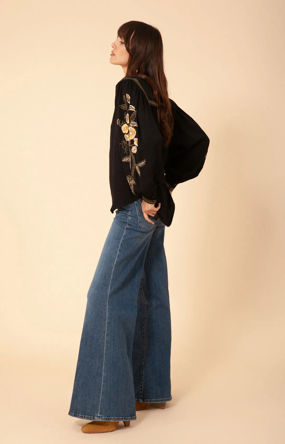 Dixon Embroidered Crepe Top sold by Hale Bob product image thumbnail 4