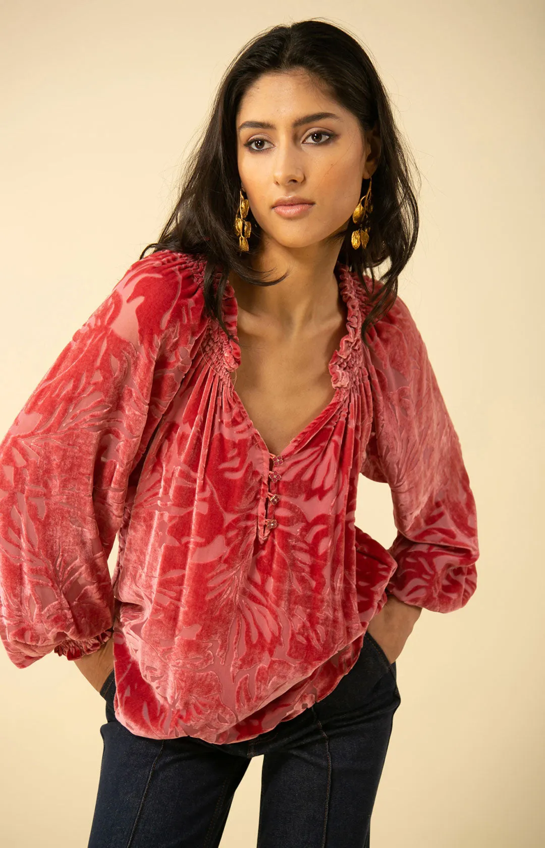 Nova Solid Velvet Burnout Top sold by Hale Bob product image thumbnail 4