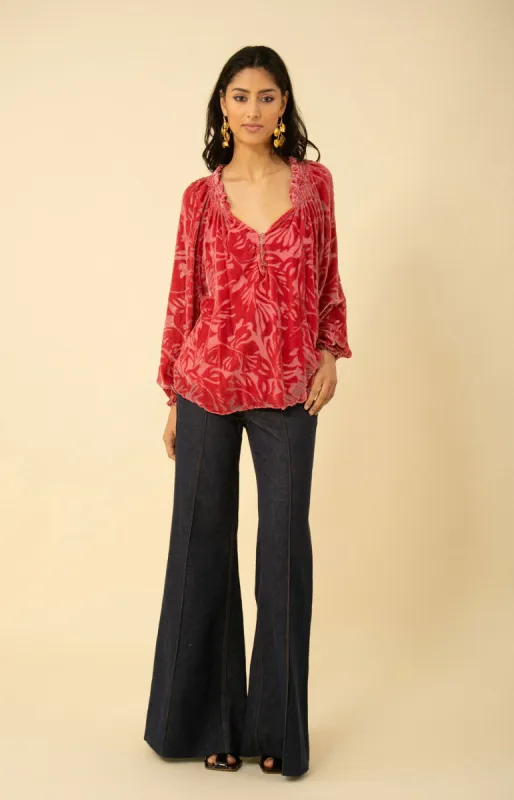 Nova Solid Velvet Burnout Top sold by Hale Bob