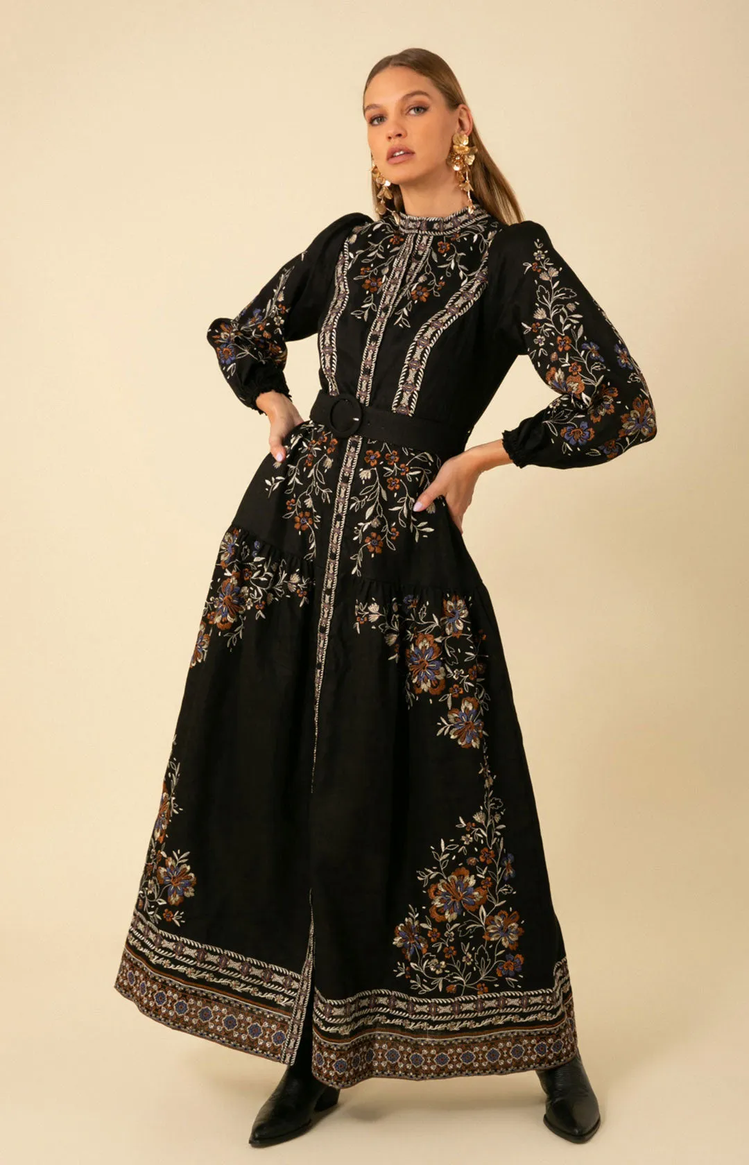 Melissa Embroidered Maxi Dress sold by Hale Bob product image thumbnail 2