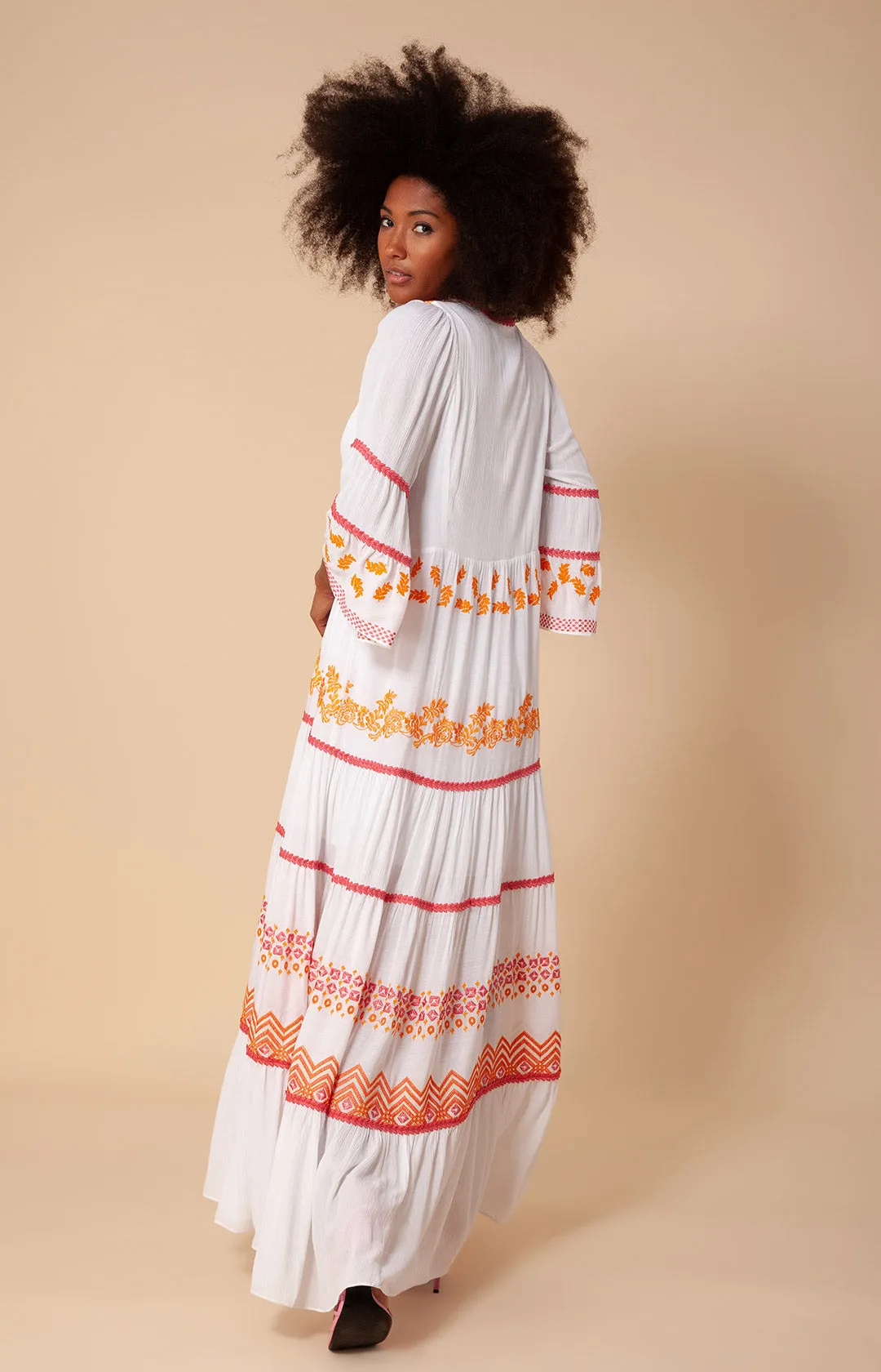 Taliah Embroidered Crinkle Gauze Maxi Dress sold by Hale Bob product image thumbnail 4
