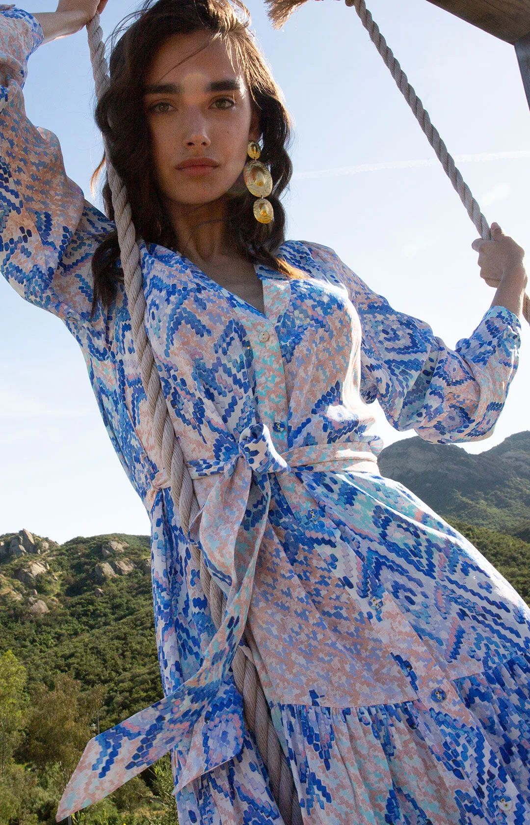 Arya Button Down Maxi Dress sold by Hale Bob product image thumbnail 5