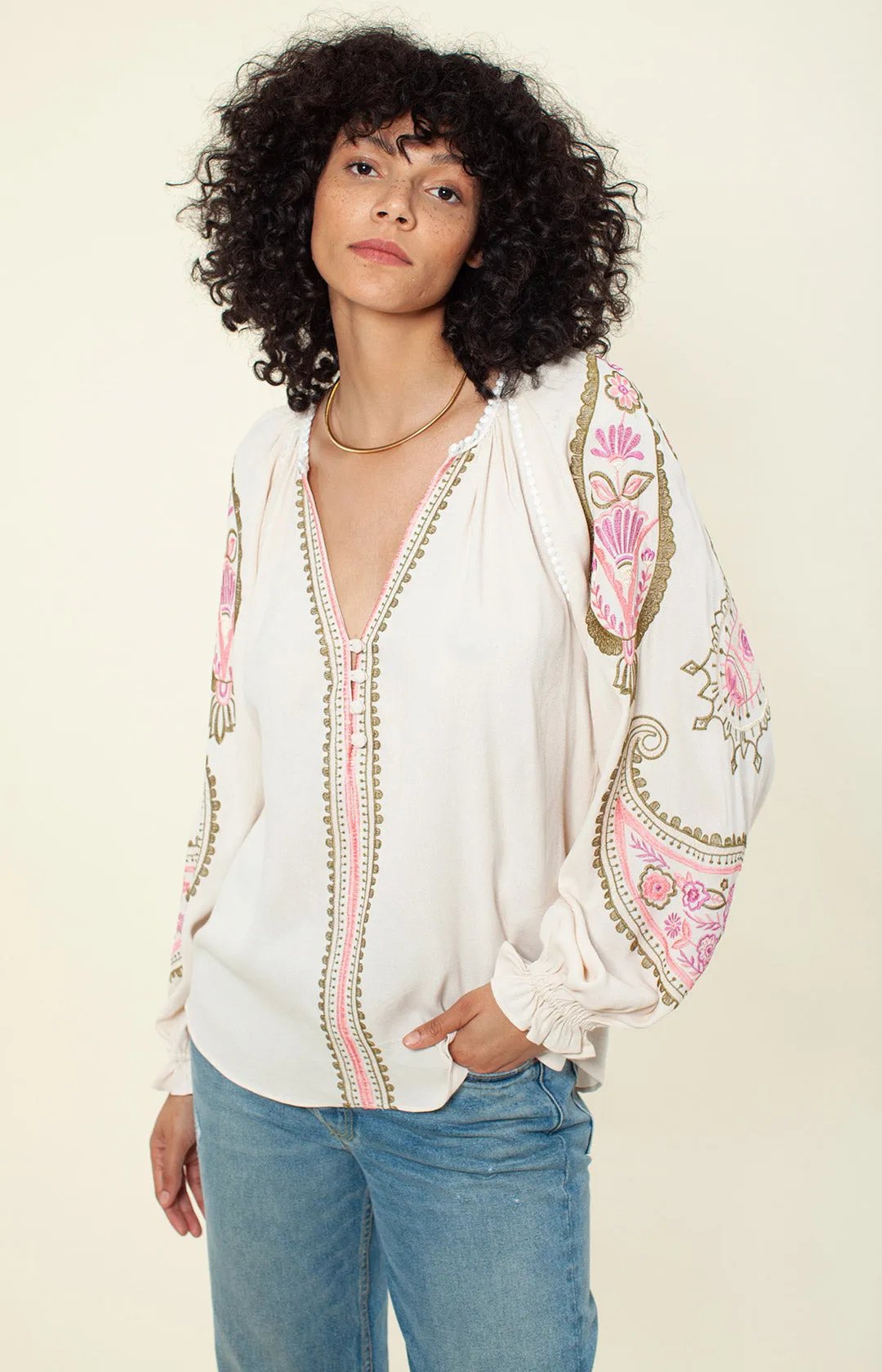 Elisa Embroidered Top sold by Hale Bob