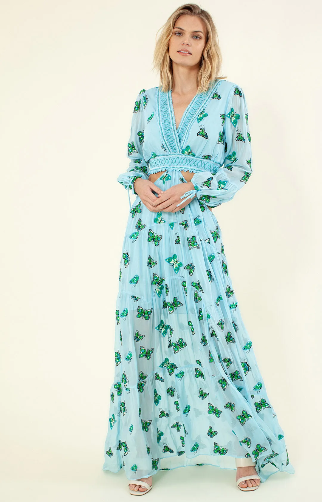 Bluebell Embroidered Maxi Open Sides sold by Hale Bob product image thumbnail 3