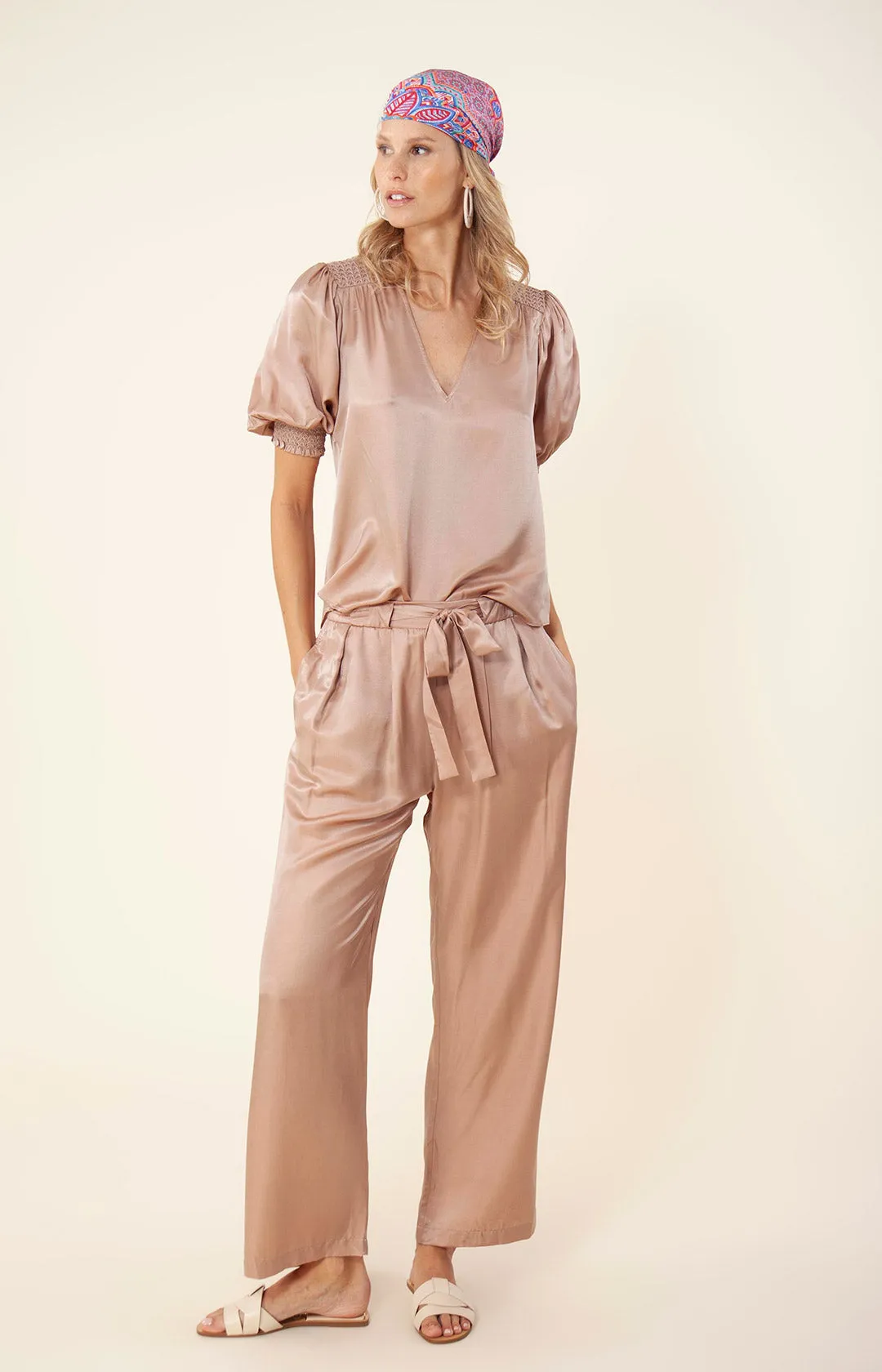 Jaydin Solid Charmeuse Top sold by Hale Bob