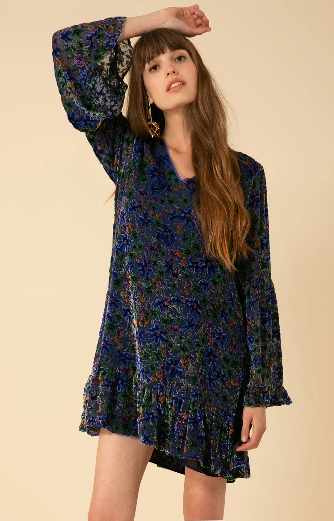 Salome Velvet Burnout Dress sold by Hale Bob