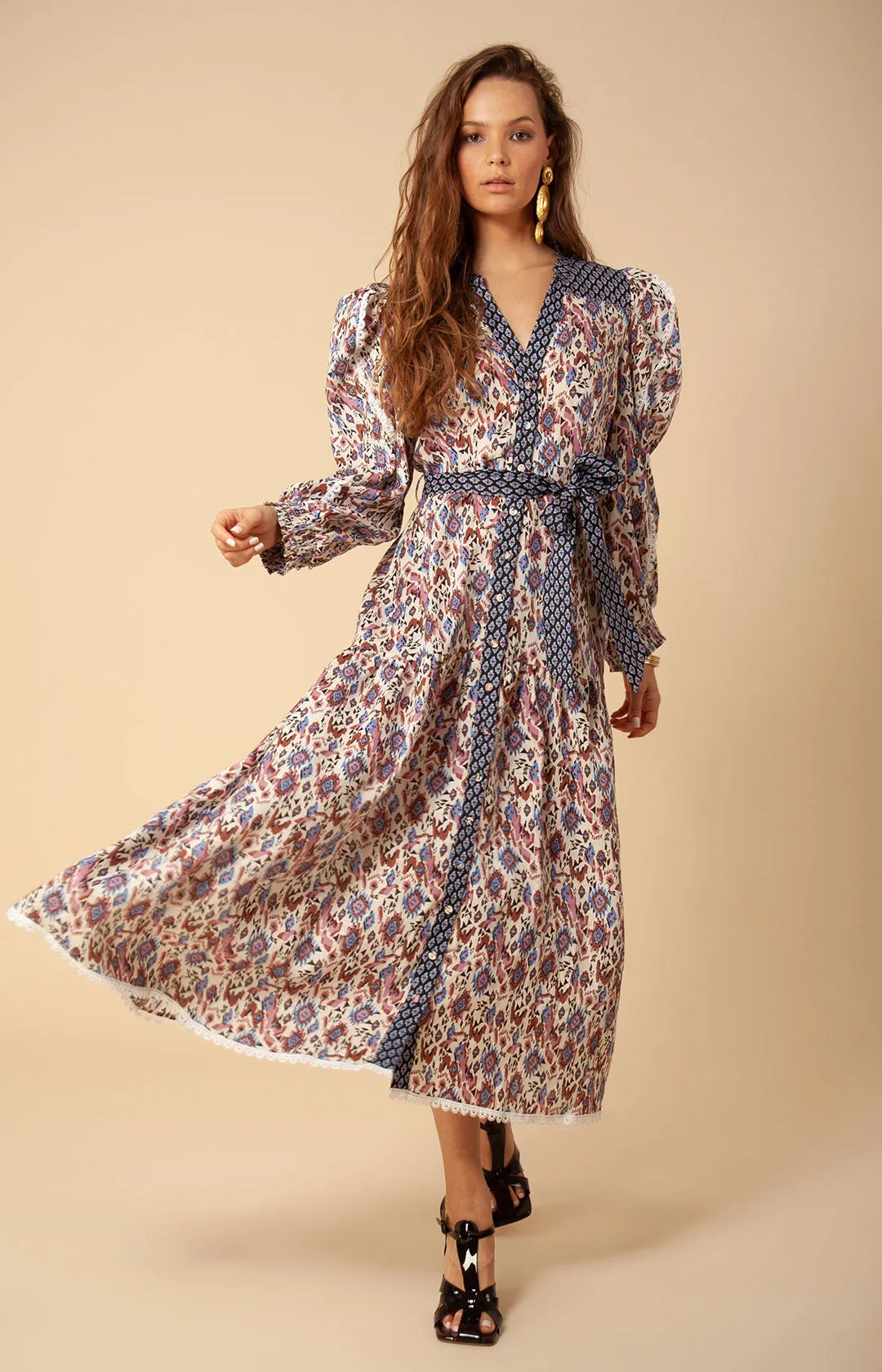 Phaedra Linen Midi Dress sold by Hale Bob product image thumbnail 3