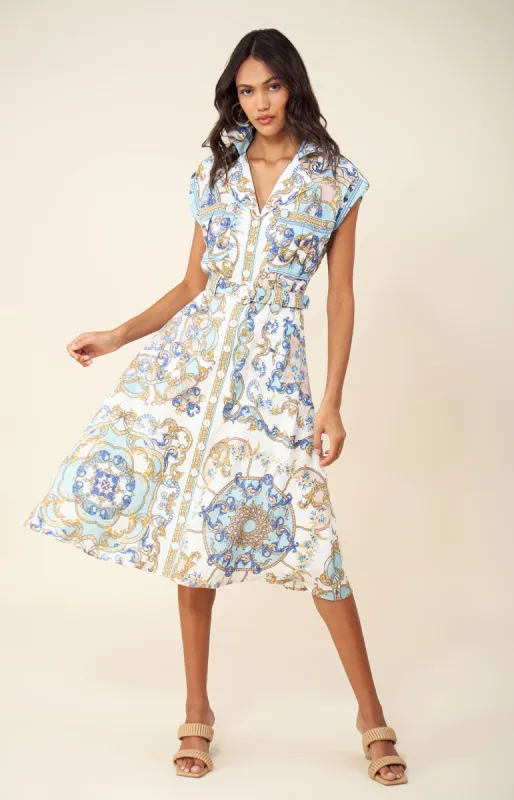 Daisie Belted Linen Midi Dress sold by Hale Bob