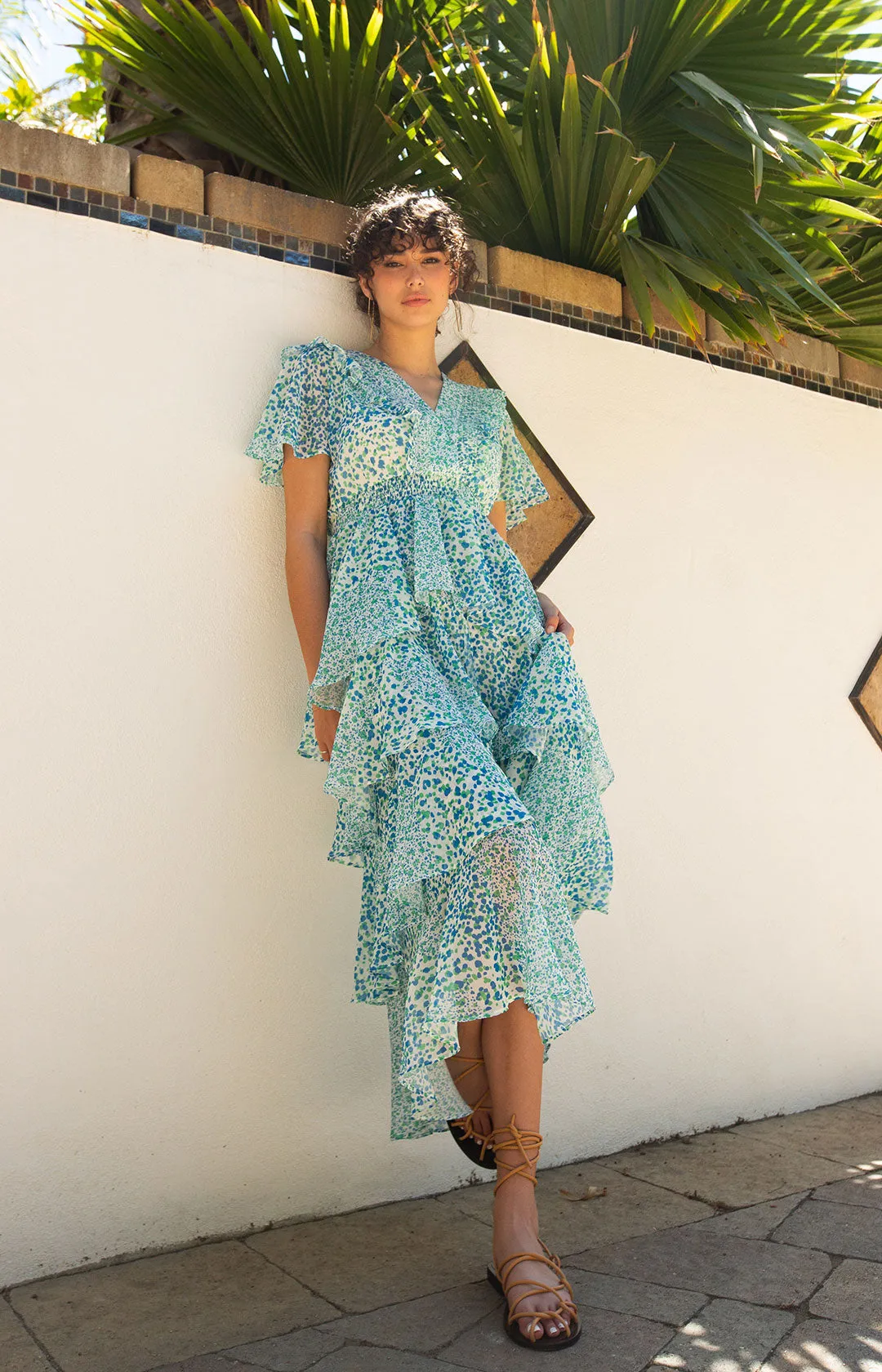 Sania Tiered Chiffon Dress sold by Hale Bob