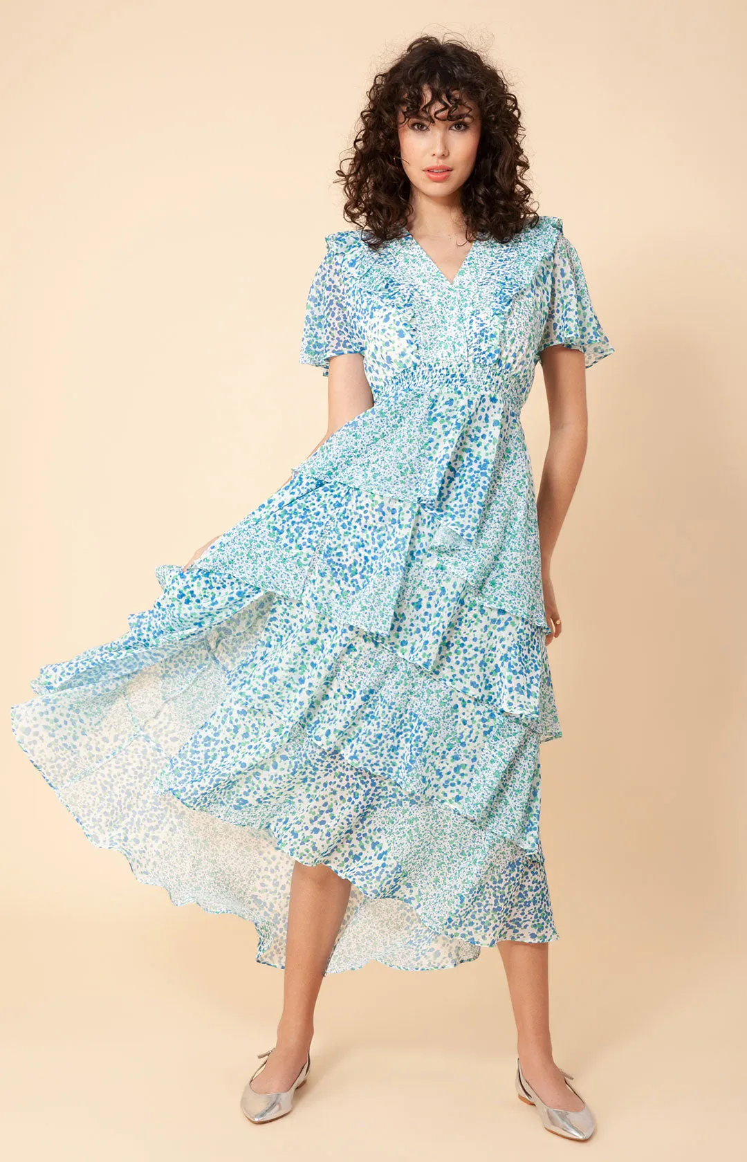Sania Tiered Chiffon Dress sold by Hale Bob product image thumbnail 2