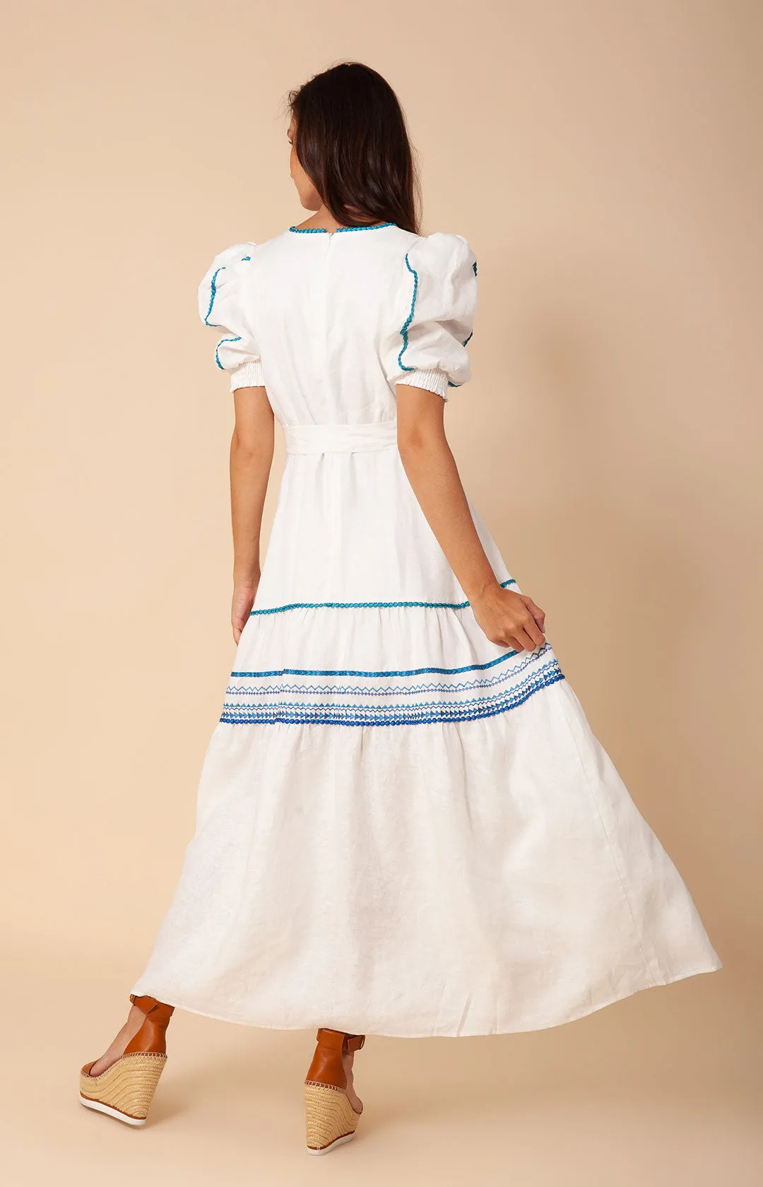 Lorna Embroidered Linen Maxi Dress sold by Hale Bob product image thumbnail 2