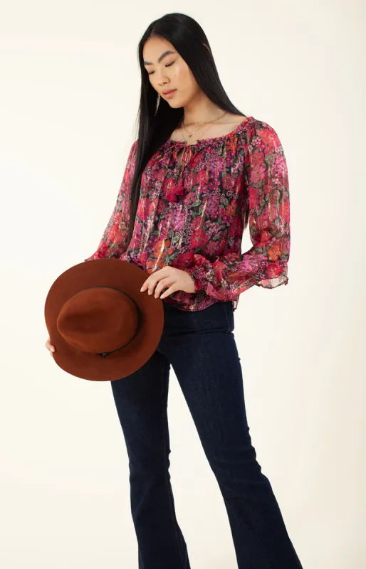 Rosetta Silk Lurex Top sold by Hale Bob
