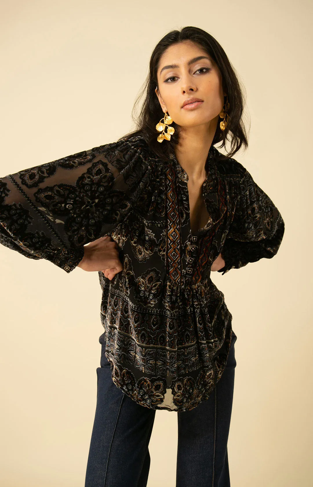 Garance Velvet Burnout Top sold by Hale Bob