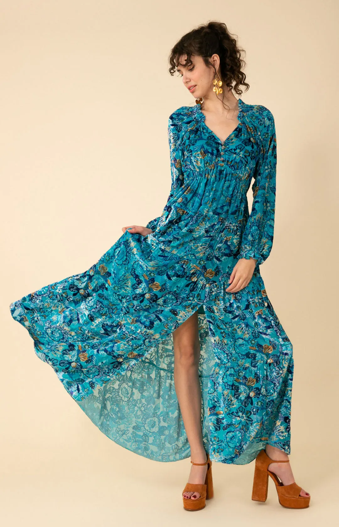 Lina Velvet Burnout Maxi Dress sold by Hale Bob product image thumbnail 2