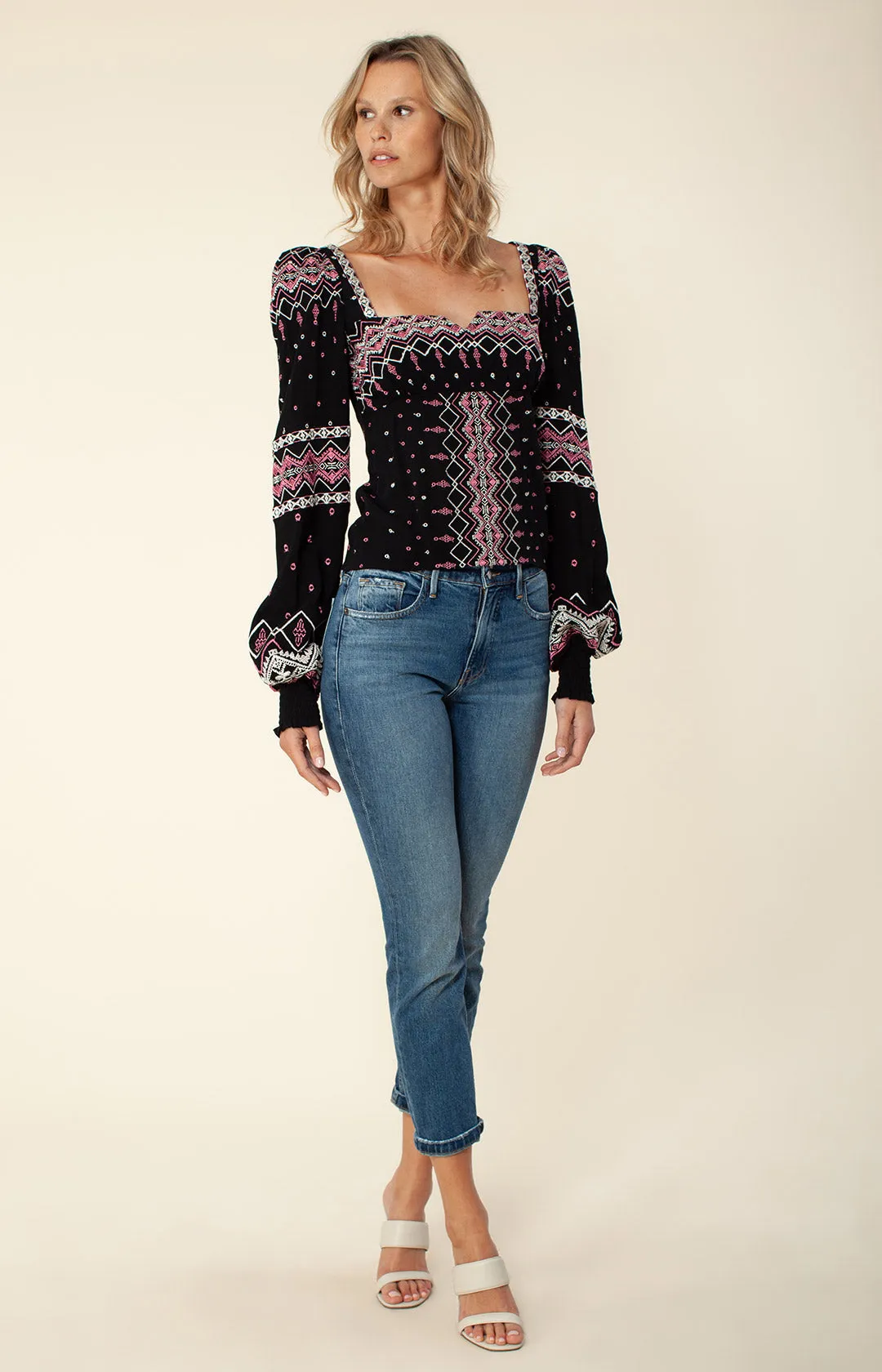 Hassina Embroidered Top sold by Hale Bob
