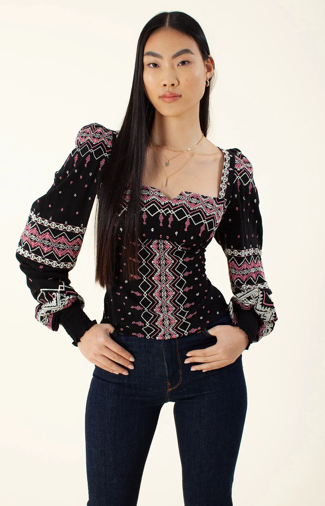 Hassina Embroidered Top sold by Hale Bob product image thumbnail 4