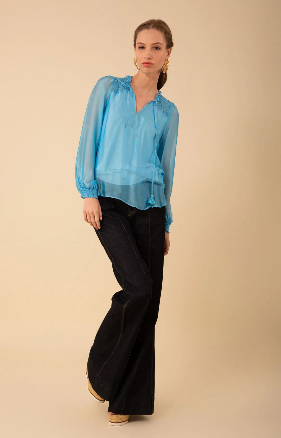 Lucia Solid Chiffon Top sold by Hale Bob