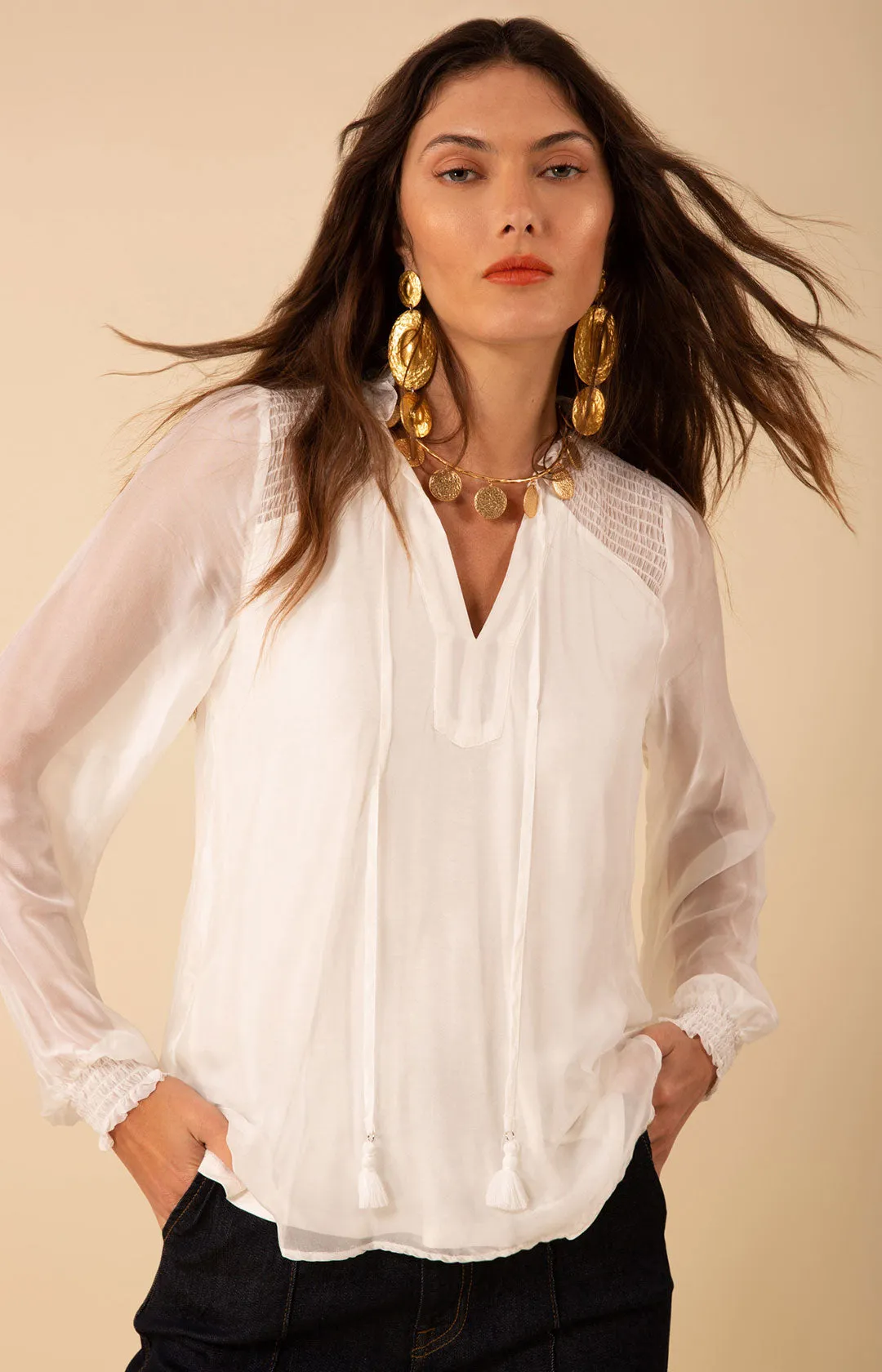 Lucia Solid Chiffon Top sold by Hale Bob product image thumbnail 5