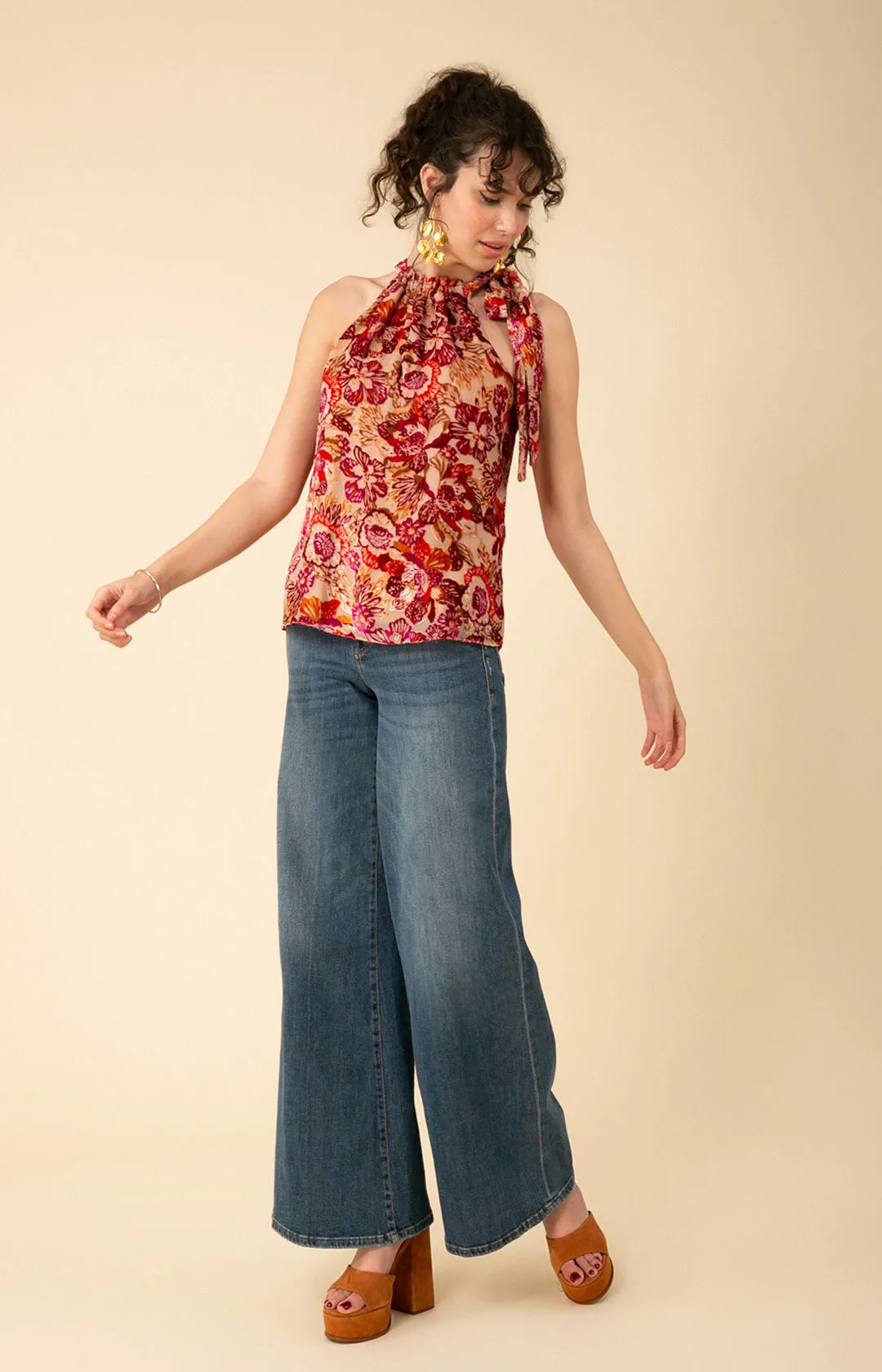 Romy Velvet Burnout Halter Top sold by Hale Bob product image thumbnail 5