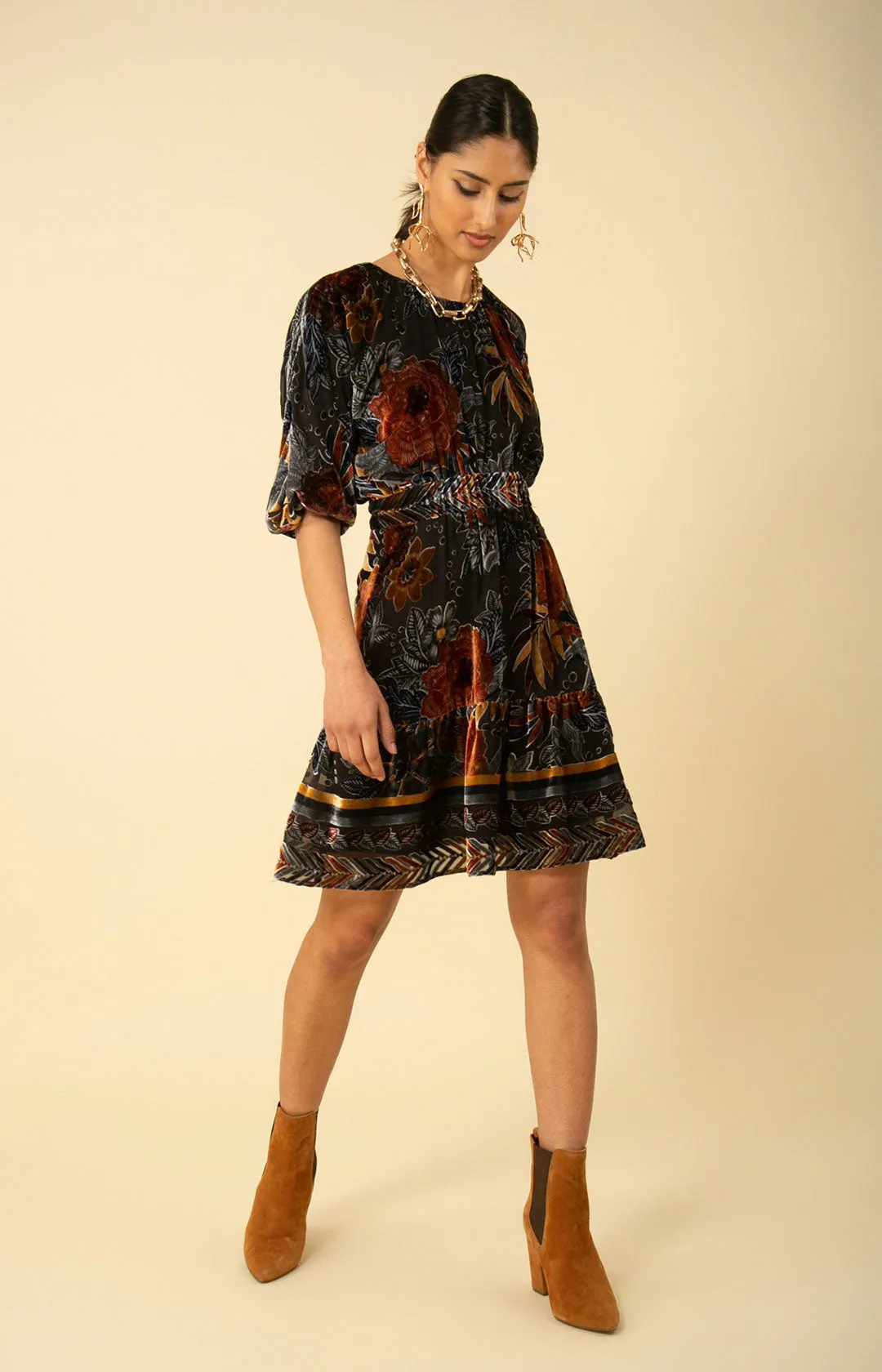 Ruby Velvet Burnout Dress sold by Hale Bob product image thumbnail 5