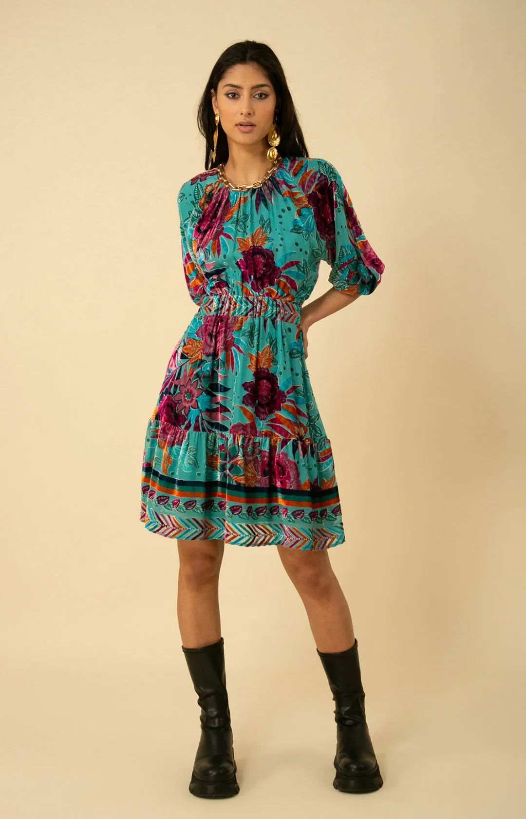 Ruby Velvet Burnout Dress sold by Hale Bob