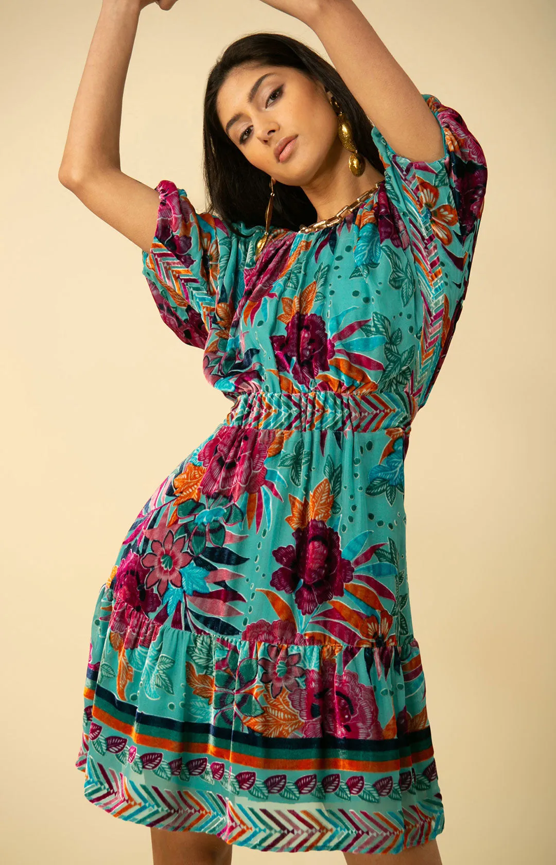 Ruby Velvet Burnout Dress sold by Hale Bob product image thumbnail 3