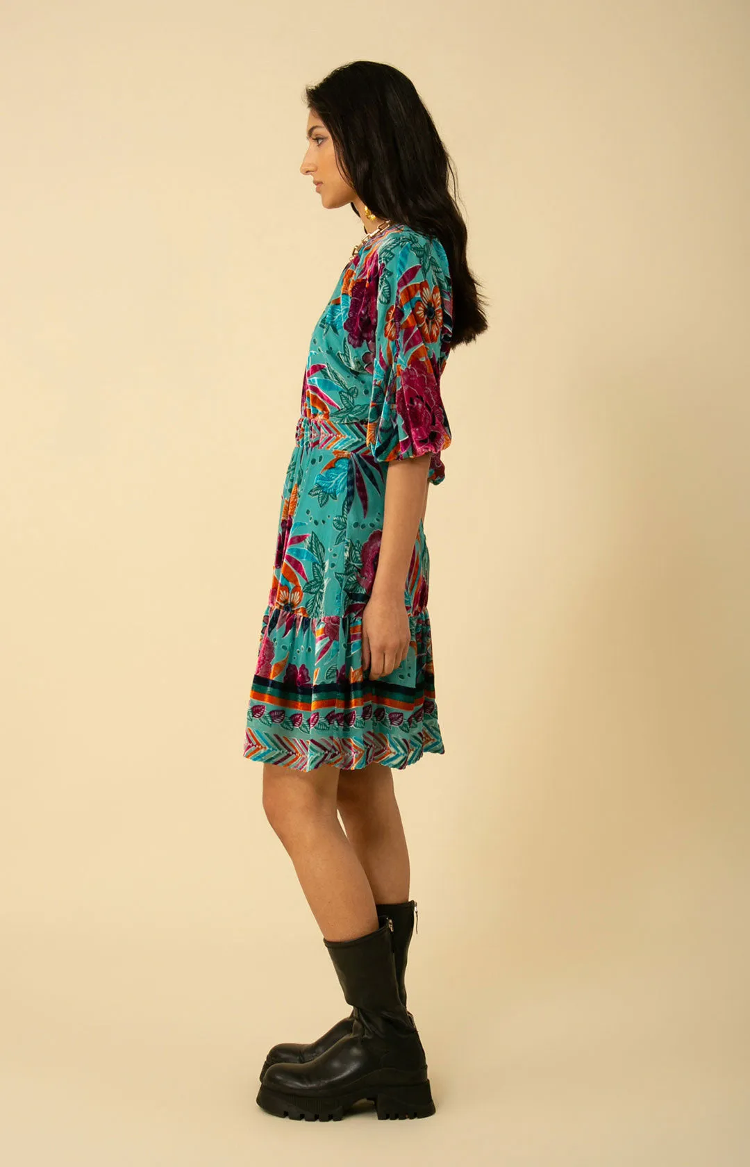 Ruby Velvet Burnout Dress sold by Hale Bob product image thumbnail 4