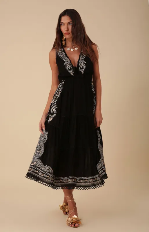 Amara Embroidered Midi Dress sold by Hale Bob
