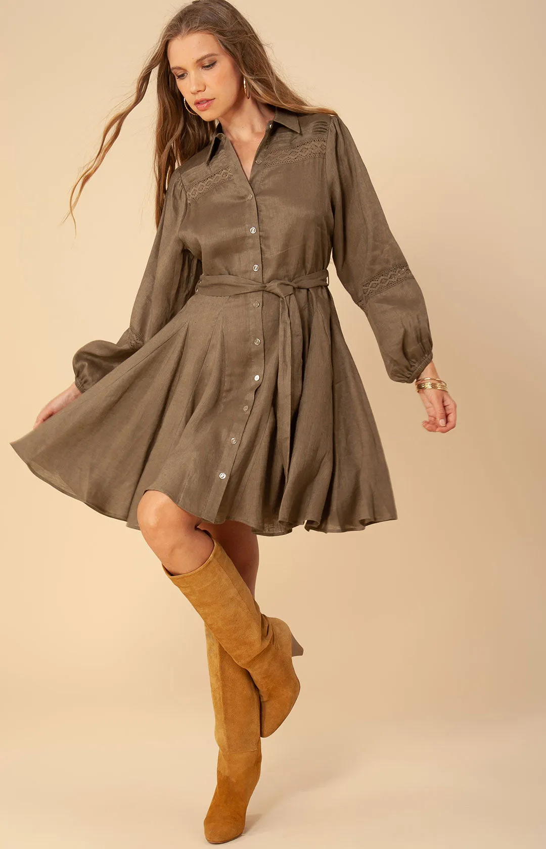 Floriana Solid Linen Dress sold by Hale Bob