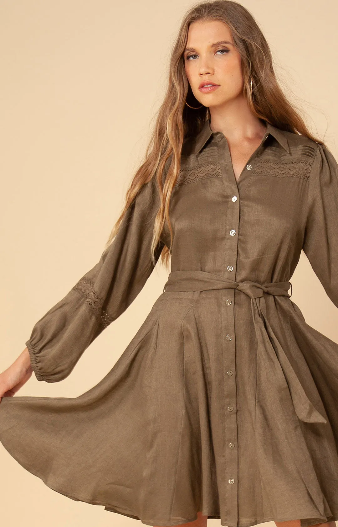 Floriana Solid Linen Dress sold by Hale Bob product image thumbnail 4