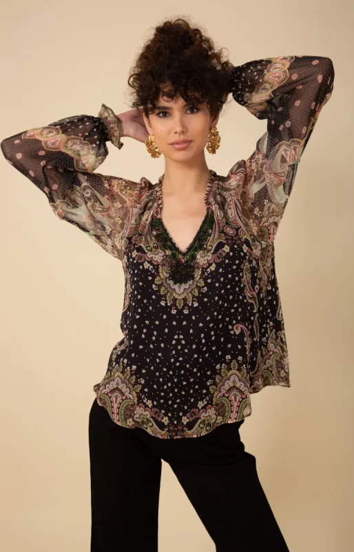 Sabrina Silk Top Beaded sold by Hale Bob