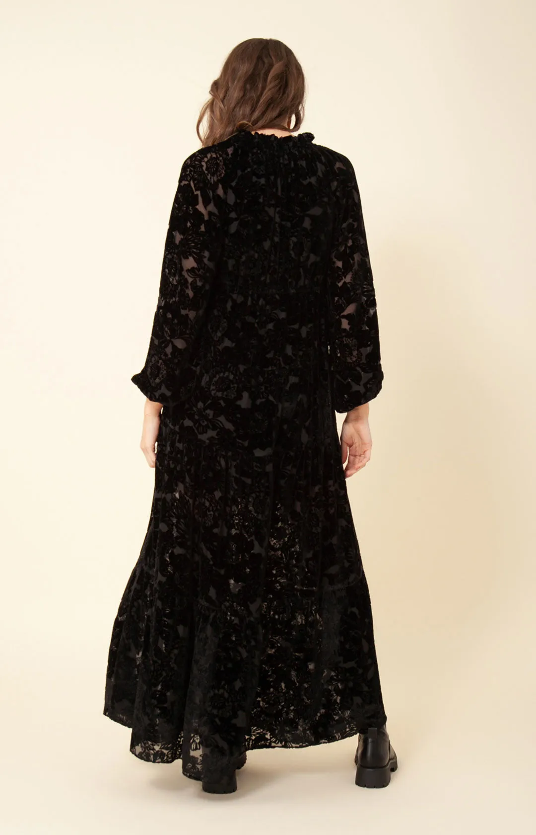 Lina Solid Velvet Burnout Maxi Dress sold by Hale Bob product image thumbnail 2