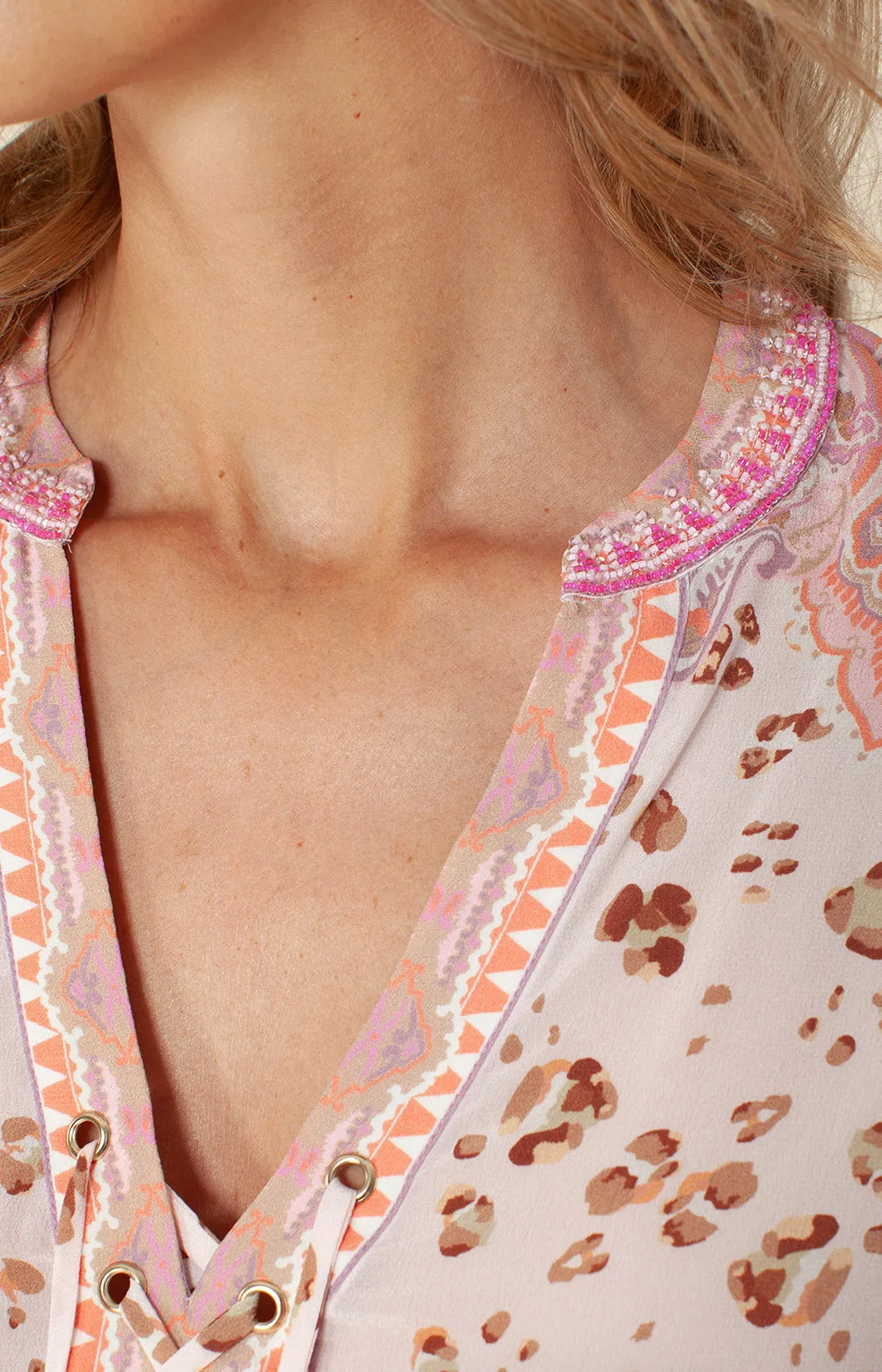 Elzbieta Silk Top *Beaded* sold by Hale Bob product image thumbnail 3