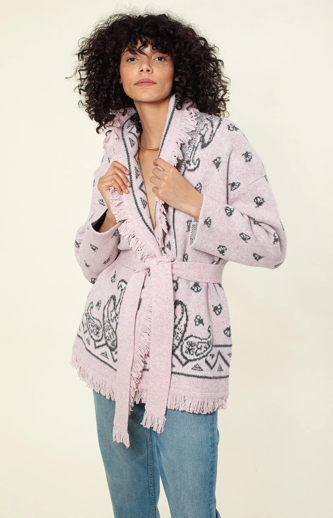 Jacqueline Jacquard Wrap Sweater sold by Hale Bob product image thumbnail 4