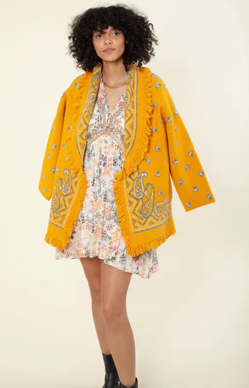 Jacqueline Jacquard Wrap Sweater sold by Hale Bob