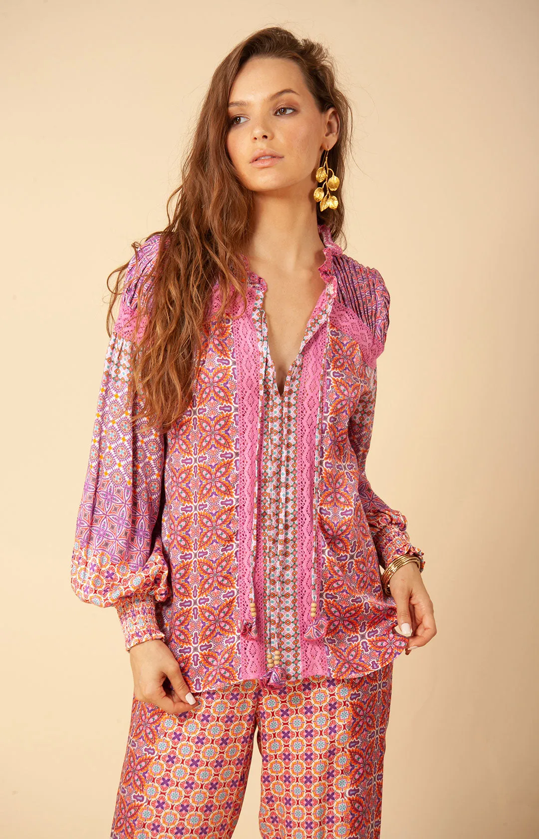 Adelaide Crochet Trim Top sold by Hale Bob