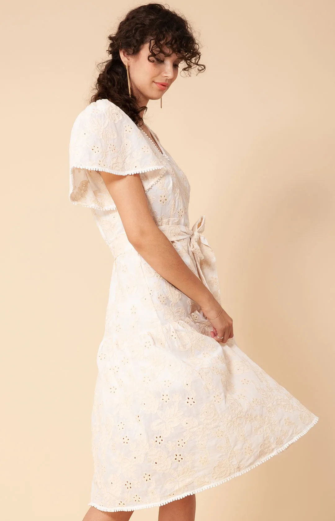 Mavis Embroidered Midi Eyelet Dress sold by Hale Bob product image thumbnail 5