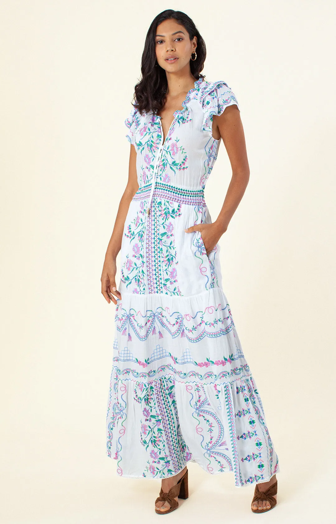 Francoise Embroidered Maxi Dress sold by Hale Bob product image thumbnail 3