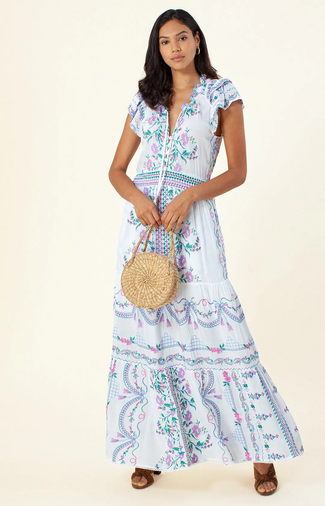Francoise Embroidered Maxi Dress sold by Hale Bob