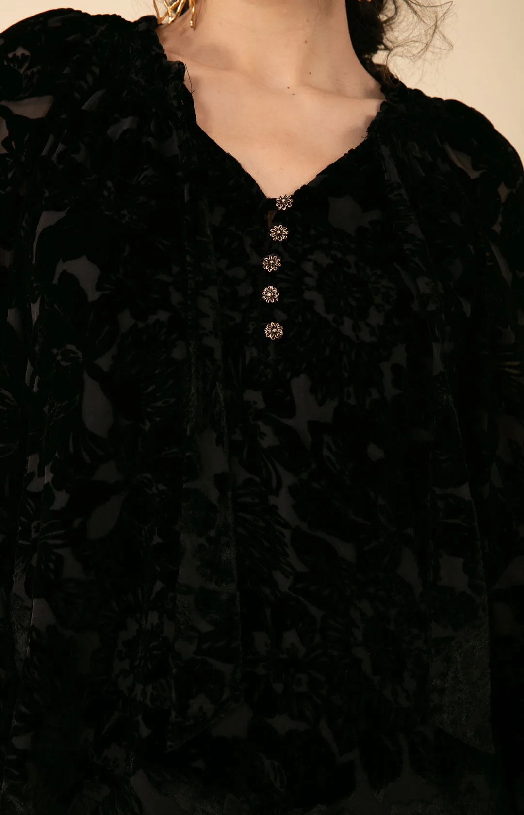 Alba Solid Velvet Burnout Top sold by Hale Bob product image thumbnail 3