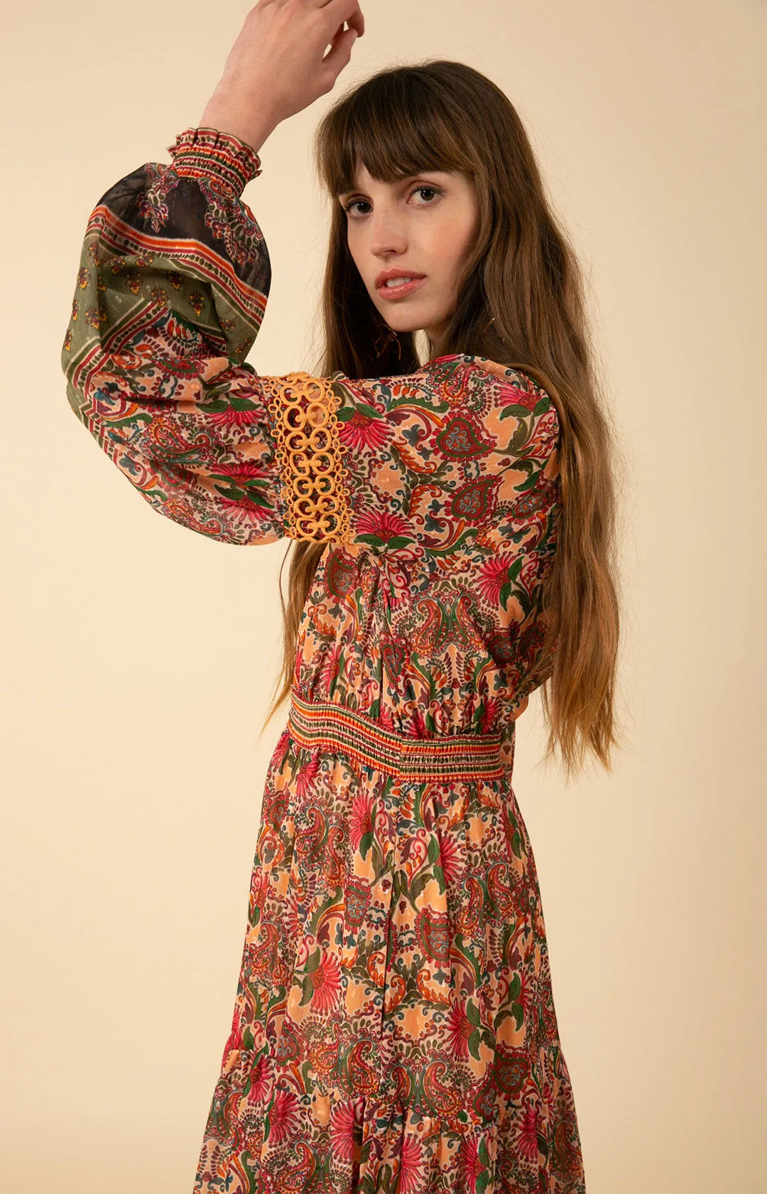 Albane Lurex Jacquard Chiffon Maxi Dress sold by Hale Bob product image thumbnail 4