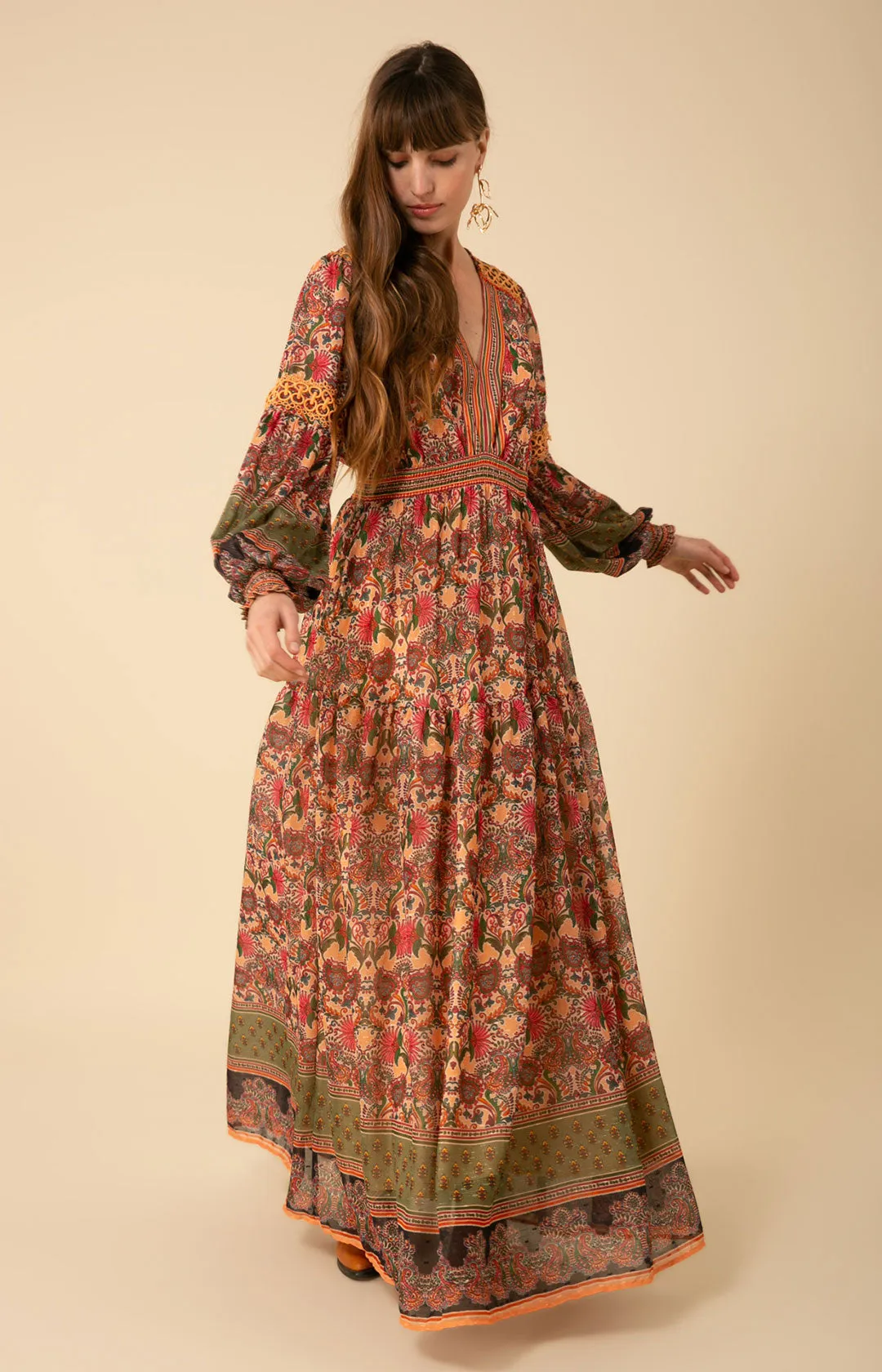 Albane Lurex Jacquard Chiffon Maxi Dress sold by Hale Bob product image thumbnail 5